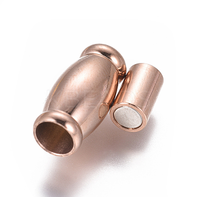 304 Stainless Steel Magnetic Clasps with Glue-in Ends STAS-G203-04RG-A-1