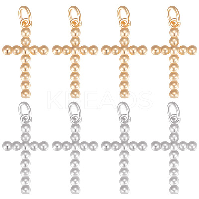 16Pcs 2 Color Brass Pendants KK-BBC0005-86-1