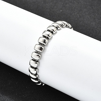 304 Stainless Steel Rectangle Link Chain Braceletes for Women BJEW-R022-01P-1