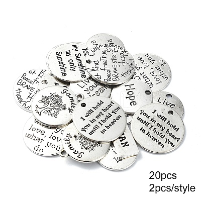 20Pcs 10 Style Tibetan Style Alloy Pendants FIND-YW0004-89-1