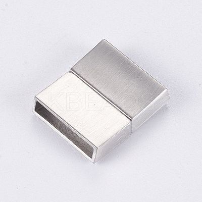 Tarnish Resistant 304 Stainless Steel Magnetic Clasps with Glue-in Ends X-STAS-G163-60P-1