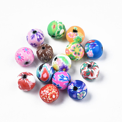 Handmade Polymer Clay Beads CLAY-S092-71-1