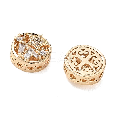Brass Micro Pave Clear Cubic Zirconia Beads CU-CBAB0CF-07G-1