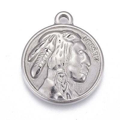Non-Tarnish 304 Stainless Steel Pendants STAS-F249-16P-1