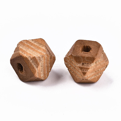 Painted Natural Wood Beads WOOD-T021-52A-09-1