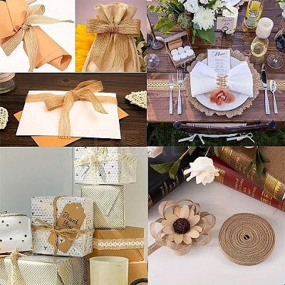 6Rolls 6 Styles Braided Burlap Ribbon OCOR-YW0001-22-1