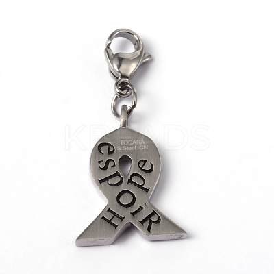 316 Surgical Stainless Steel Enamel Pendants X-STAS-L184-050-1