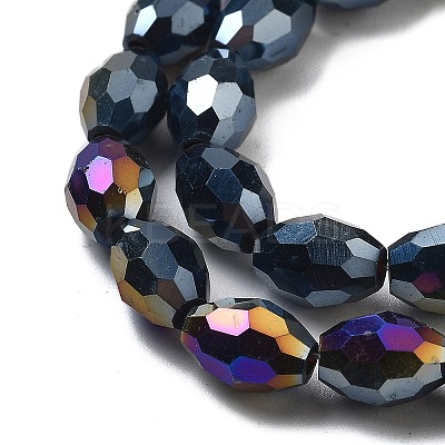 Electroplate Glass Beads Strands EGLA-A037-P6x8mm-B04-1