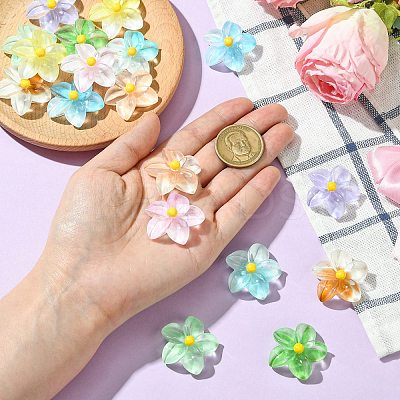 18Pcs 9 Colors Gradient Color & Luminous Opaque Resin Cabochons RESI-CJ0004-24-1
