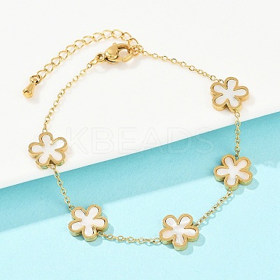 304 Stainless Steel Link Bracelets for Women BJEW-G747-04G-1