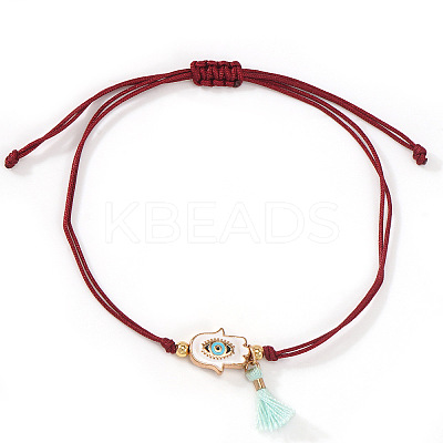 Hamsa Hand with Evil Eye Alloy Enamel Charm Bracelets LS-GS7845-1-1