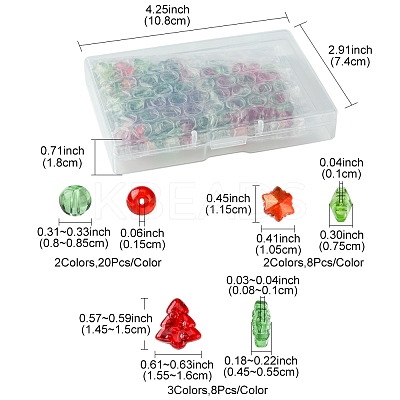 80Pcs 7 Styles Transparent Glass Beads Strands EGLA-FS0001-45-1
