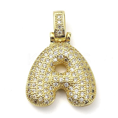 Brass Micro Pave Clear Cubic Zirconia Pendants KK-M279-01G-A-1