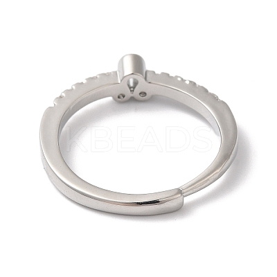 Rack Plating Brass Clear Cubic Zirconia Constellation Adjustable Rings for Women RJEW-S407-08P-10-1