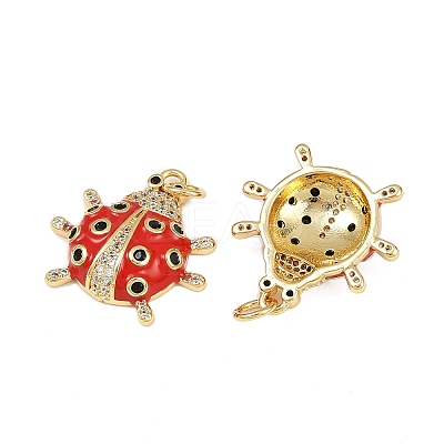 Brass Micro Pave Cubic Zirconia Pendants KK-C095-08A-G-1
