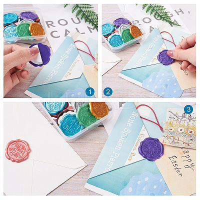 20Pcs 10 Colors Adhesive Wax Seal Stickers DIY-TA0003-48-1