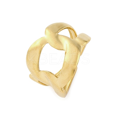 Oval 304 Stainless Steel Open Cuff Ring for Women LS-RJEW-Z083-03G-03-1