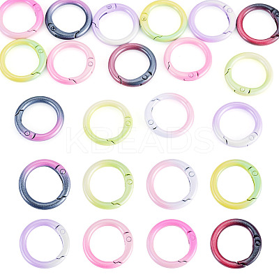 15Pcs Spray Paint Alloy Spring Gate Rings FIND-TA0010-92-1