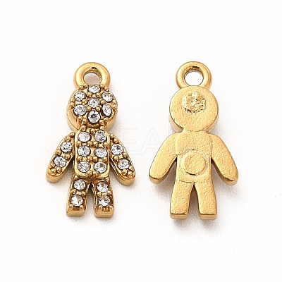 Ion Plating(IP) 316 Surgical Stainless Steel with Crystal Rhinestone Pendants STAS-G305-04G-1