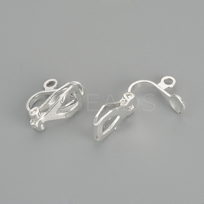 Brass Clip-on Earring Findings KK-R071-11S-1