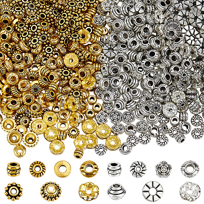700Pcs 14 Styles Tibetan Style Alloy Beads FIND-PA0001-30-1