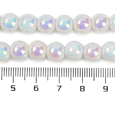 Baking Paint Electroplate Glass Beads Strands GLAA-G120-01A-1