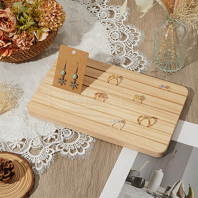 Rectangle Wood Earring Display Card Stands ODIS-WH20008-07A-1