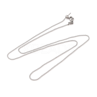 304 Stainless Steel Ball Chain Necklaces STAS-M065-19P-1