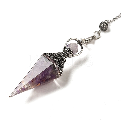 Resin Bullet Dowsing Pendulum Big Pendants G-H058-01AS-11-1