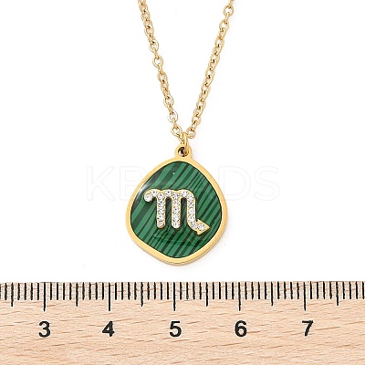 304 Stainless Steel Micro Pave Cubic Zirconia constellation Pendant Necklaces NJEW-R021-01G-06-1