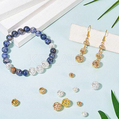 24Pcs Rack Plating Brass Pave Clear Cubic Zirconia Beads KK-TA0002-59-1