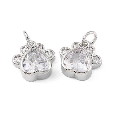 Rack Plating Brass Micro Pave Cubic Zirconia Charms KK-C021-07P-1