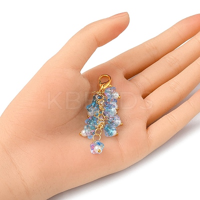 Trumpet Flower Glass Pendant Decorations HJEW-YW0001-02E-1