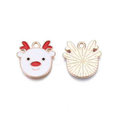 Christmas Alloy Enamel Pendants X-ENAM-Q442-48A-1
