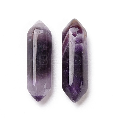 Natural Amethyst Double Terminal Pointed Pendants LS-G-C007-02B-08-1