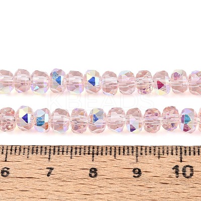 Electroplate Transparent Glass Beads Strands EGLA-N022-05B-C04-1