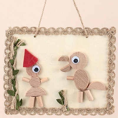 DIY Scarecrow & Bird Wood Painting Handmade Materials Package for Parent-Child DIY-P036-01-1