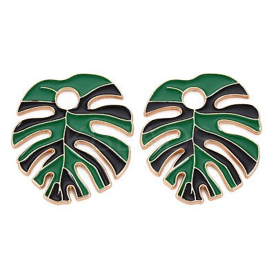 Rack Plating Alloy Enamel Pendants ENAM-T015-012D-NR-1