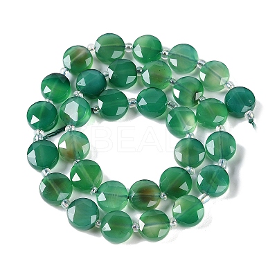 Natural Green Onyx Agate(Dyed & Heated) Beads Strands G-N342-05-1