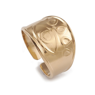 Ion Plating(IP) 304 Stainless Steel Eye Open Cuff Rings for Women RJEW-G285-22G-1