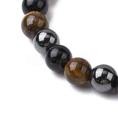 Natural & Synthetic Mixed Gemstone Mixed Gemstone Beads Thread Stretch Bracelets for Women BJEW-JB11252-1