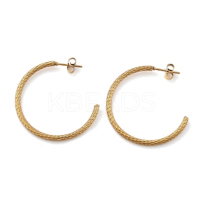 304 Stainless Steel Twist C-Shaped Stud Earrings EJEW-R017-03G-04-1