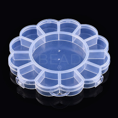 Transparent Plastic Bead Containers CON-YW0001-12-1-1