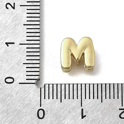 Brass Micro Pave Cubic Zirconia Letter Multi-Strand Links KK-D295-32G-13-1