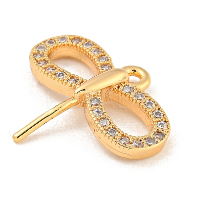 Brass Micro Pave Clear Cubic Zirconia Pendants KK-Z057-03G-1