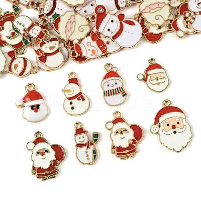 40Pcs Christmas Alloy Enamel Pendants ENAM-FS0004-20-1