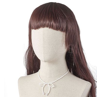 Bowknot 304 Stainless Steel Necklaces NJEW-JN04670-02-1