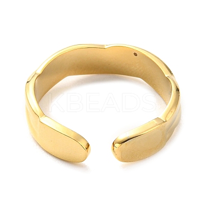 304 Stainless Steel Open Cuff Ring for Women RJEW-C016-19G-1