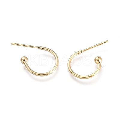 304 Stainless Steel Earring Hooks X-STAS-K211-01G-1
