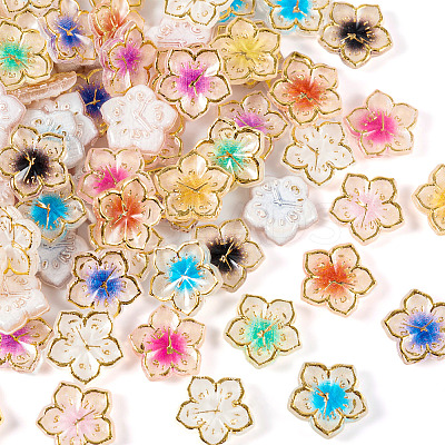 200Pcs 10 Colors Plating Acrylic Cabochons OACR-TA0001-17-1